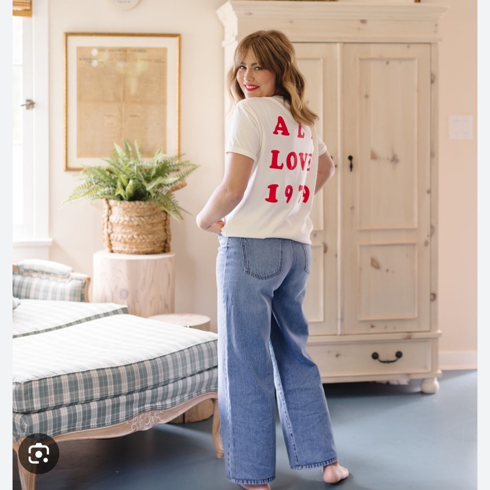 Wide Leg Blue Jeans